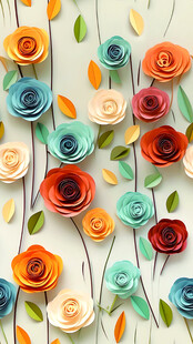 多彩玫瑰图案装饰背景