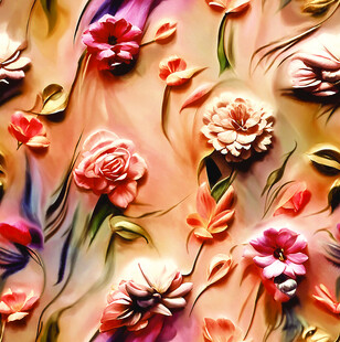 多彩立体花卉图案