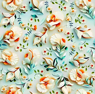 清新花卉图案装饰画