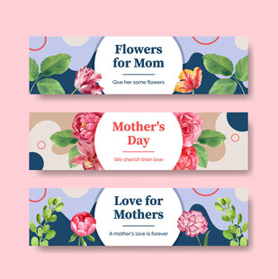 母亲节花卉横幅设计
