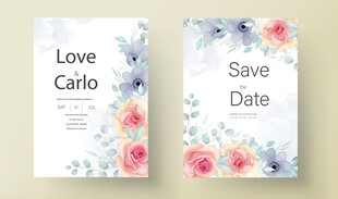 花卉婚礼请柬设计