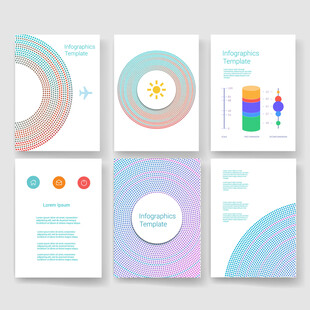 多彩几何风格创意卡片设计