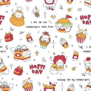 卡通美食欢乐图案背景