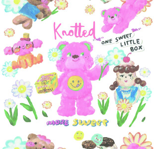 可爱针织小熊插画图案