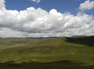 草原风光 蓝天白云绿地