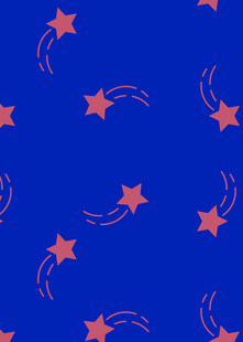 蓝色背景上的橙色流星星星