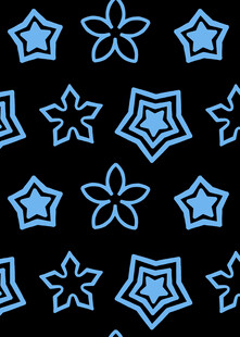 蓝色星形花朵几何图案背景
