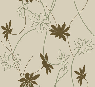 简约花卉线条装饰图案