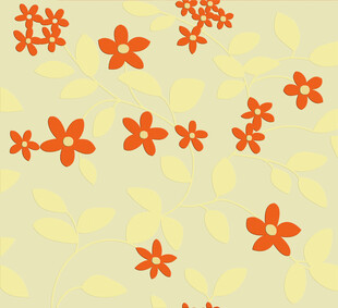 橙色小花背景图案