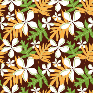 热带花卉植物图案背景