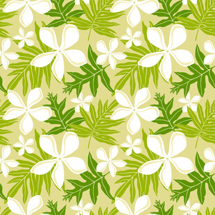 清新花卉绿叶图案背景