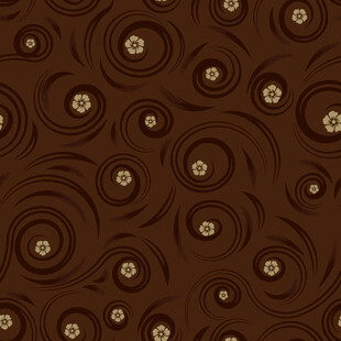棕色花卉螺旋纹图案背景