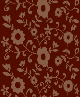 深红底花卉图案纹理