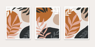 抽象植物图案卡片设计