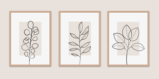 简约植物线条装饰画