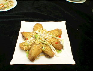 油炸花枝卷摆成星形