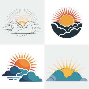 太阳与云朵图标