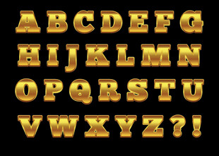 金色立体英文字母