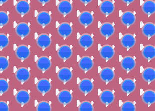 红蓝图案构成的几何花纹