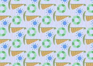 夏日度假风泳圈图案背景