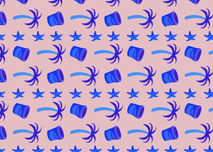 蓝色海洋元素无缝图案