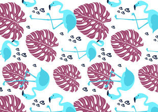 热带植物图案背景