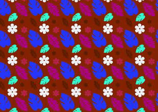 多彩几何花卉图案背景