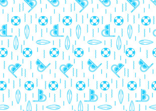 蓝色清新运动元素无缝图案