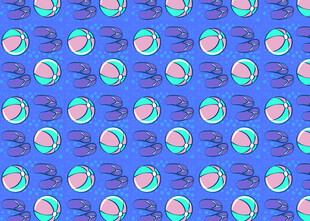 蓝色背景多彩圆形图案纹理