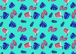 多彩手套图案背景设计