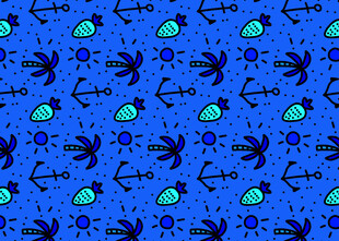 蓝色海洋风图案设计