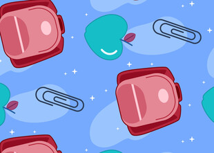 多彩文具图案背景