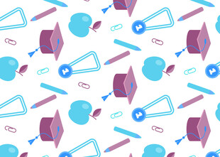 多彩文具图案背景