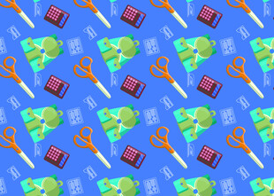 多彩清洁工具图案背景