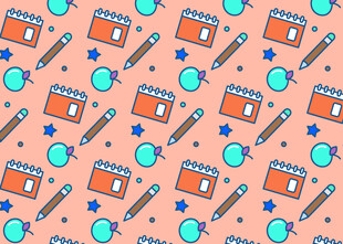 卡通文具图案背景
