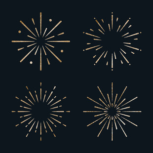 金色放射状图案设计元素