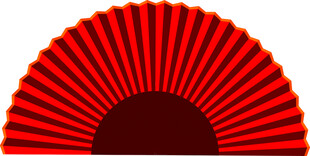 红色折扇图案