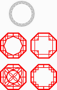 中式传统几何窗棂图案