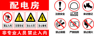 配电房安全警示标识集合