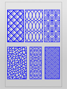 装饰素材蓝白几何图案