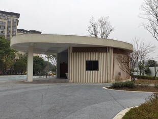 现代风格弧形岗亭建筑