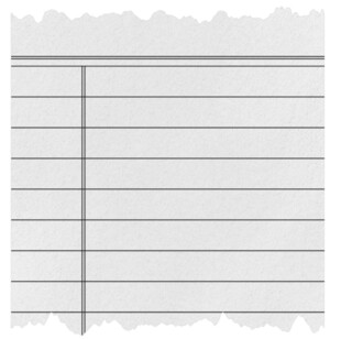 撕裂边缘的横线稿纸