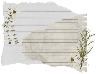 复古风植物装饰空白信纸