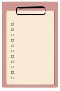 粉色带框空白任务记录板