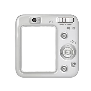 银色相机机身部件特写