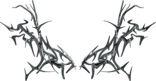 对称树枝纹身图案设计