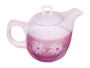 粉色雏菊图案陶瓷茶壶
