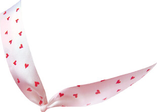 粉色爱心图案丝带