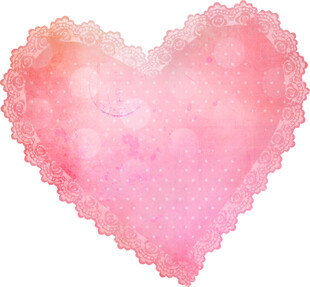 粉色心形水彩画图案