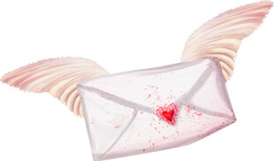 带翅膀的爱心信封